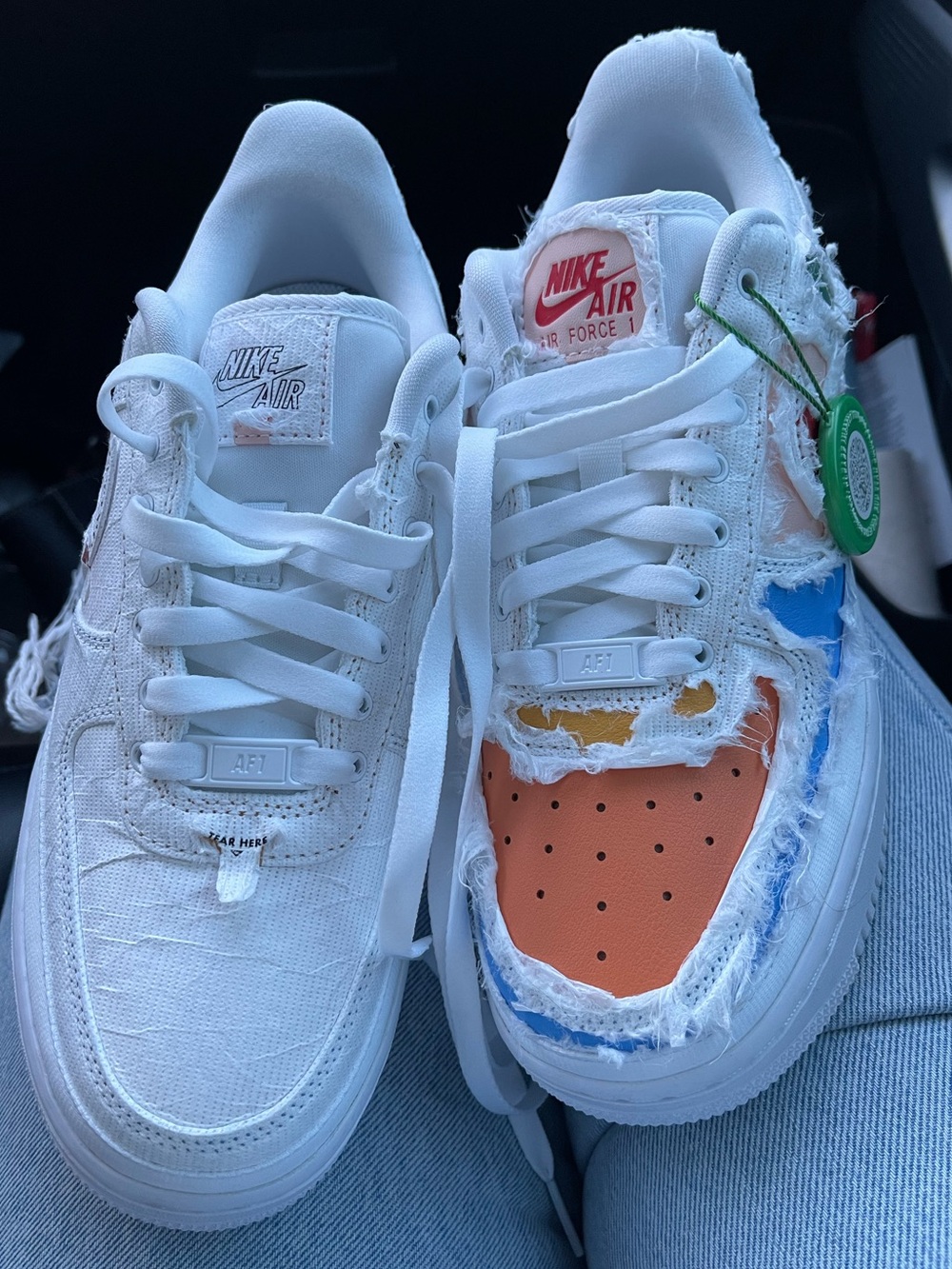 Nike Air Force 1 Low Tear Away White Multi Color Deconstructed Sneakers